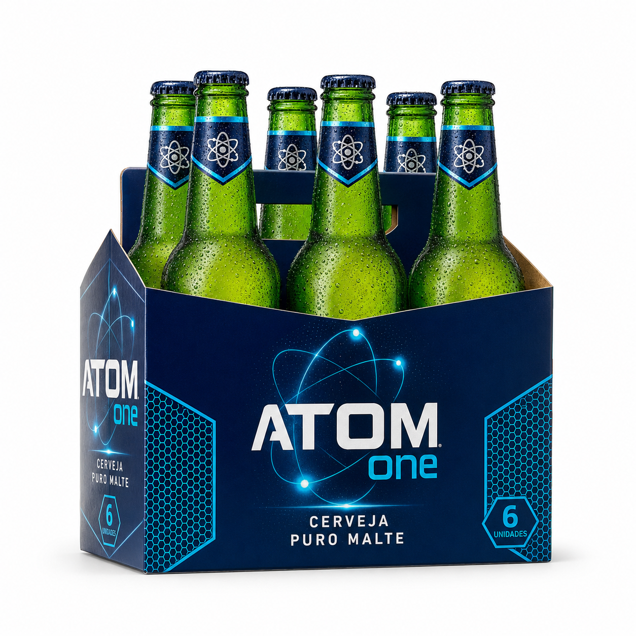 Caixa com seis cervejas Atom One